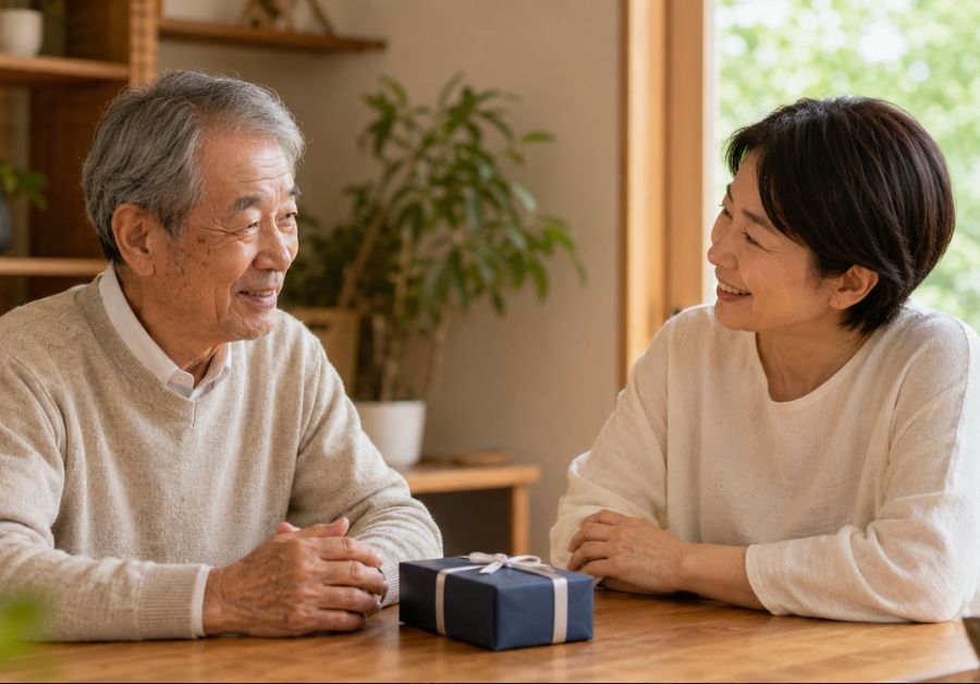 父の日に健康ギフトを贈っても使ってもらえないのはなぜ?3つの心理的な壁と、3ステップ会話術で父の暮らしに根付かせる方法を解説します。