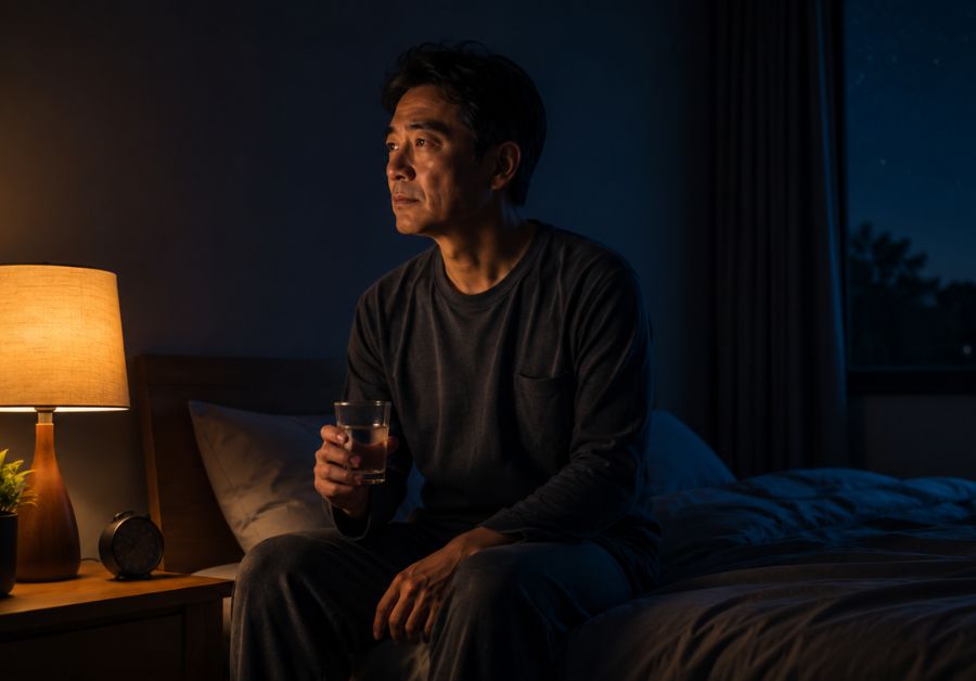 夜中の腹痛と尿意で目が覚めるIBSの方へ。両者が結びつく4つの経路と、同時に整える5つの工夫を医学的に解説します。