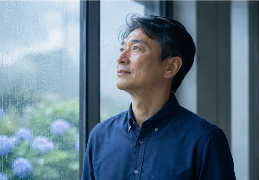 梅雨時期に尿が近くなる男性が増える理由を医学的に解説。気圧の低下が膀胱を過敏にするメカニズムと、雨の続く季節を穏やかに過ごす5つの整え方を紹介します。