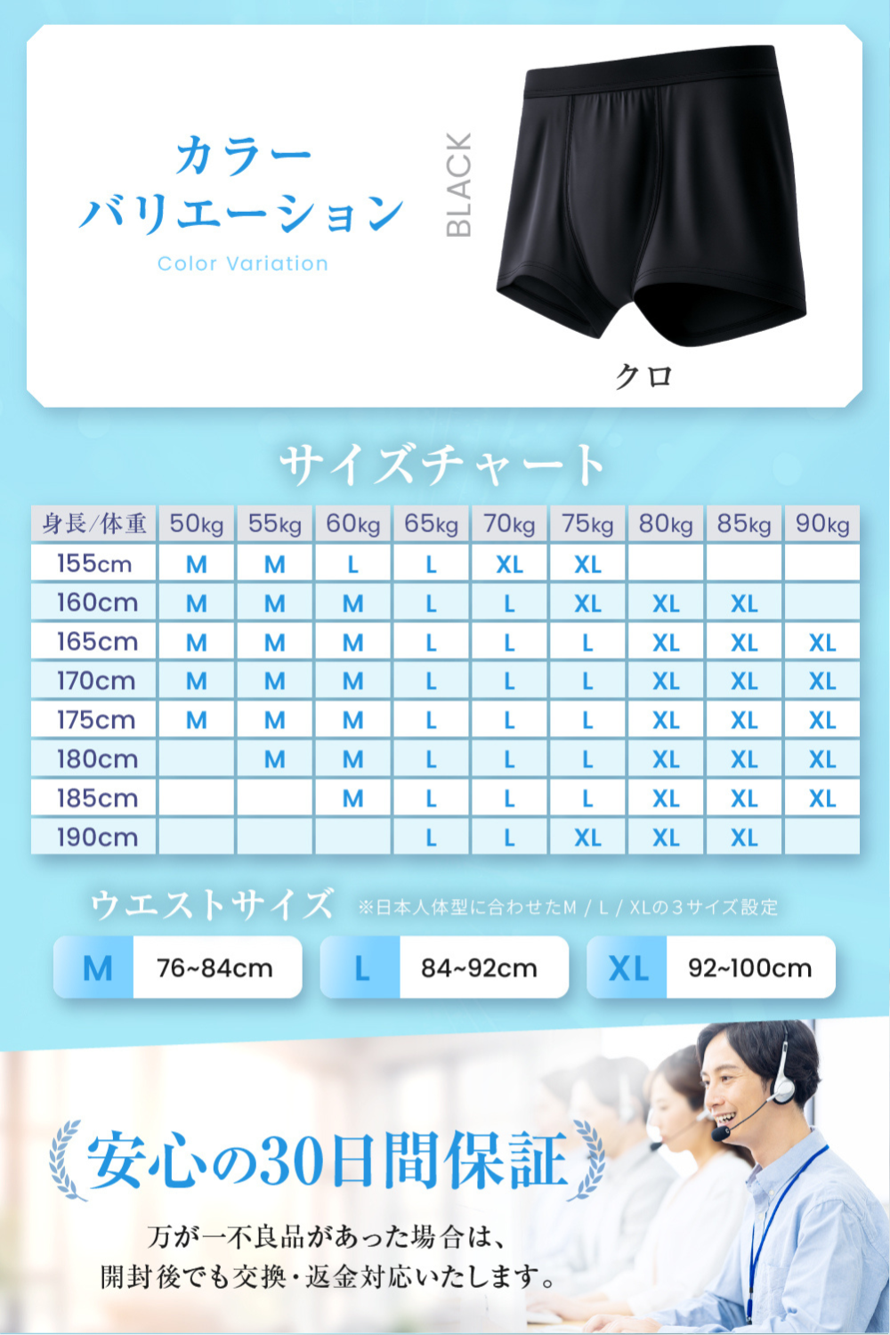{{スポーツタイプ メッシュ 15ml対応 尿漏れパンツ クロ}} {{variant_title}}.
