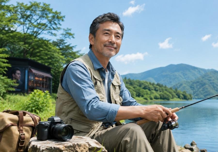 釣りや映画・旅行など趣味を楽しむ50代男性｜スポーツ以外のシーンの尿漏れ対策イメージ