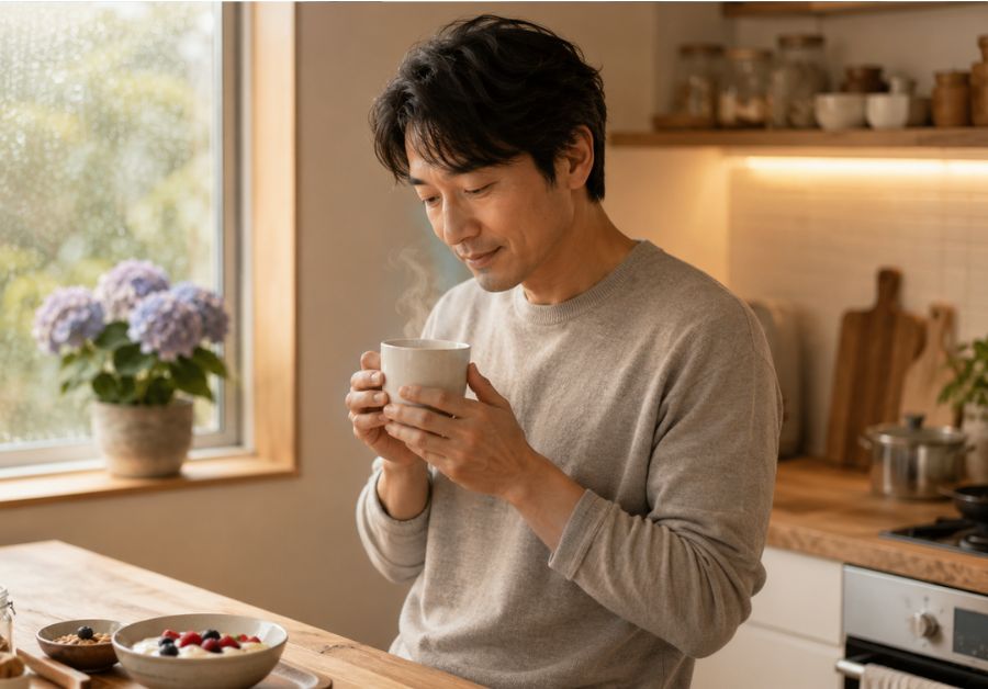 梅雨時期にIBSが悪化する医学的理由を解説。気圧の低下が自律神経を介して腸を揺さぶるメカニズムと、雨の続く季節を腸に振り回されずに過ごす5つの整え方を紹介します。