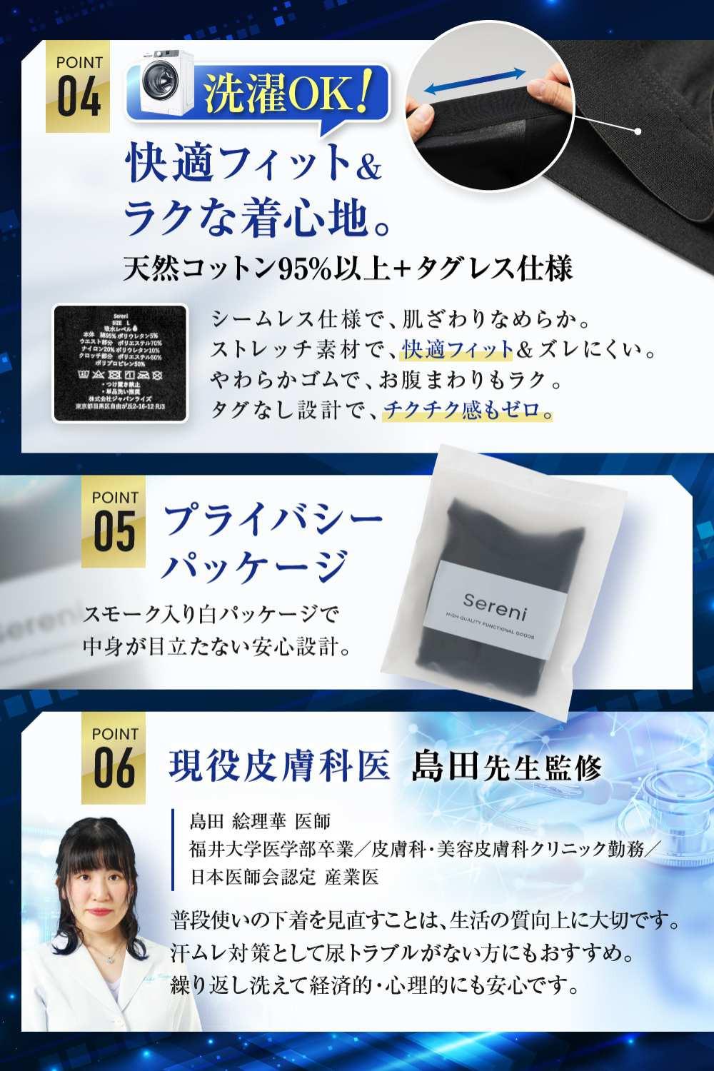 ちょい漏れ 20ml対応 前開き 尿漏れパンツ アソート 3枚セット